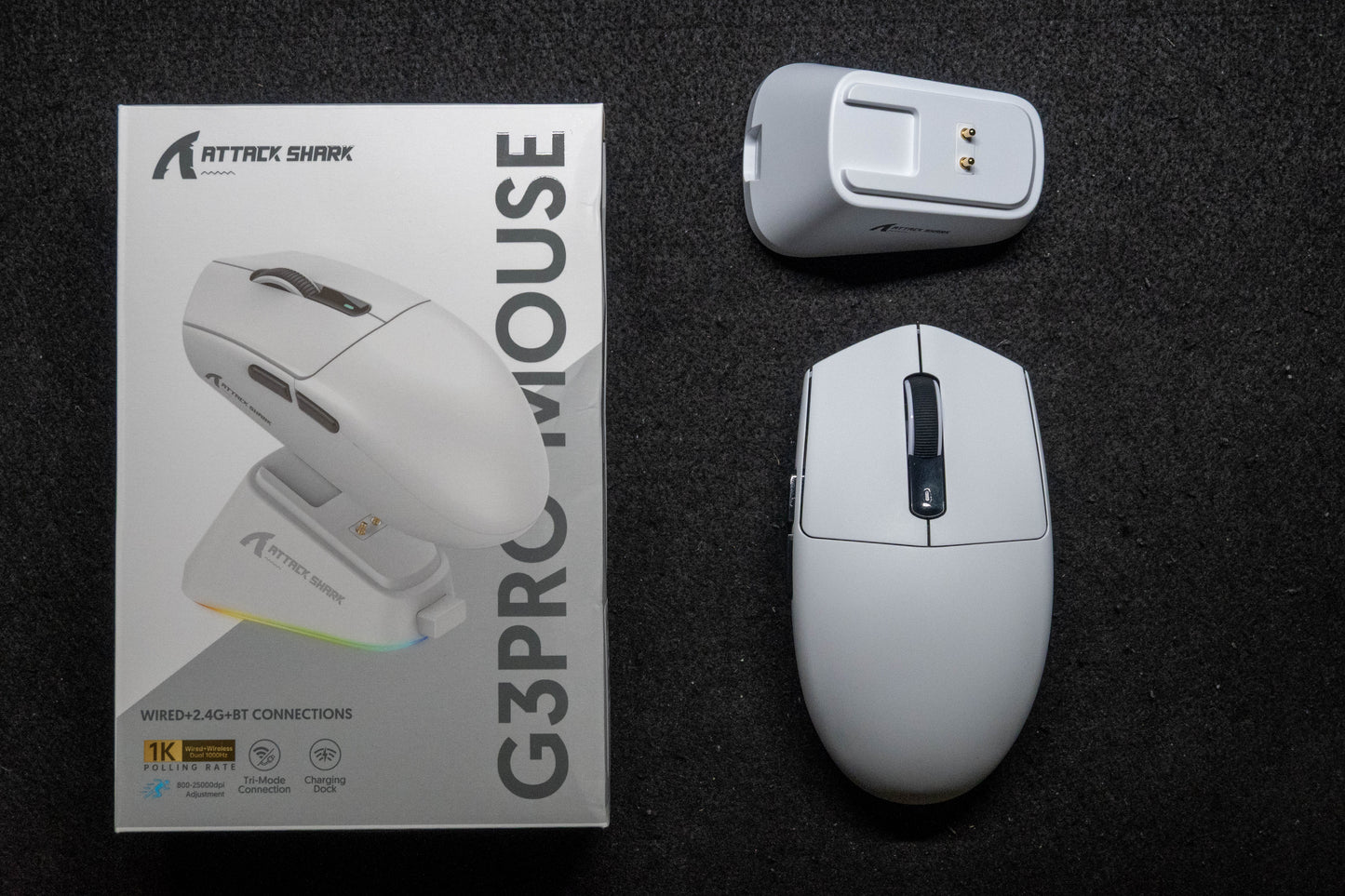 Attack Shark G3/G3 Pro Tri-mode Wireless Gaming Mouse 25000 DPI Ultra Lightweight